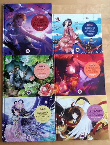 Le mot qui arrêta la guerre.
Kotori, le chant du moineau.
Issunbôschi, le petit samouraï.
La princesse au bol enchanté.
Kaguya, princesse au clair de lune.
Le secret de la grue blanche.